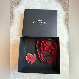 Coach empty gift box with ribbon and tag